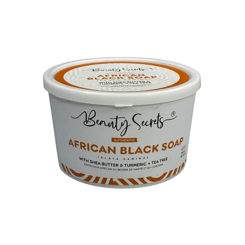 Beauty Secrets Black soap with shea butter - turmeric and tea tree